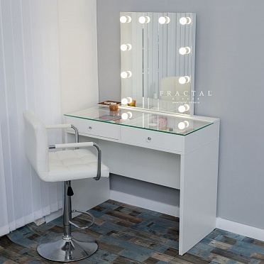 Туалетный столик Optima Glass + гримерное зеркало 70x60